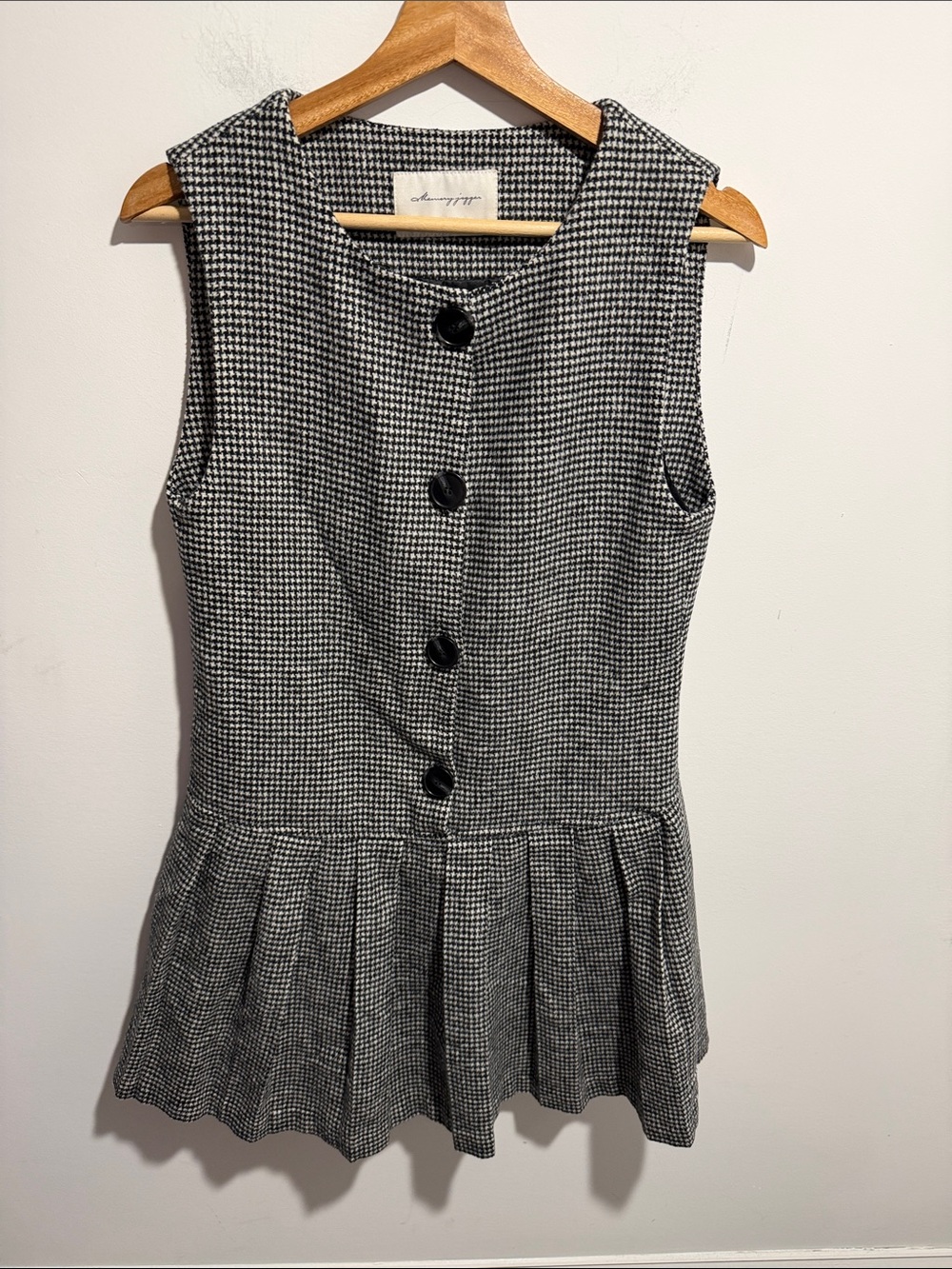 Sleeveless Houndstooth Peplum Dress Size Large
